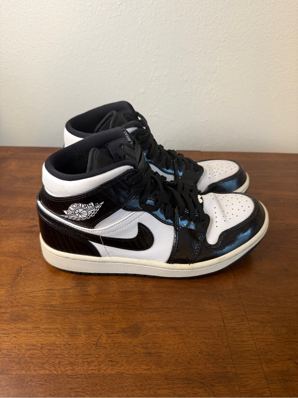 Nike Air Jordan Mid SE 1 All-Star 2021 Black & White Carbon Fiber 7.5